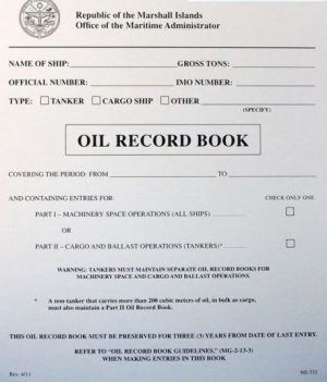 MARSHALL ISLANDS OIL RECORD BOOK